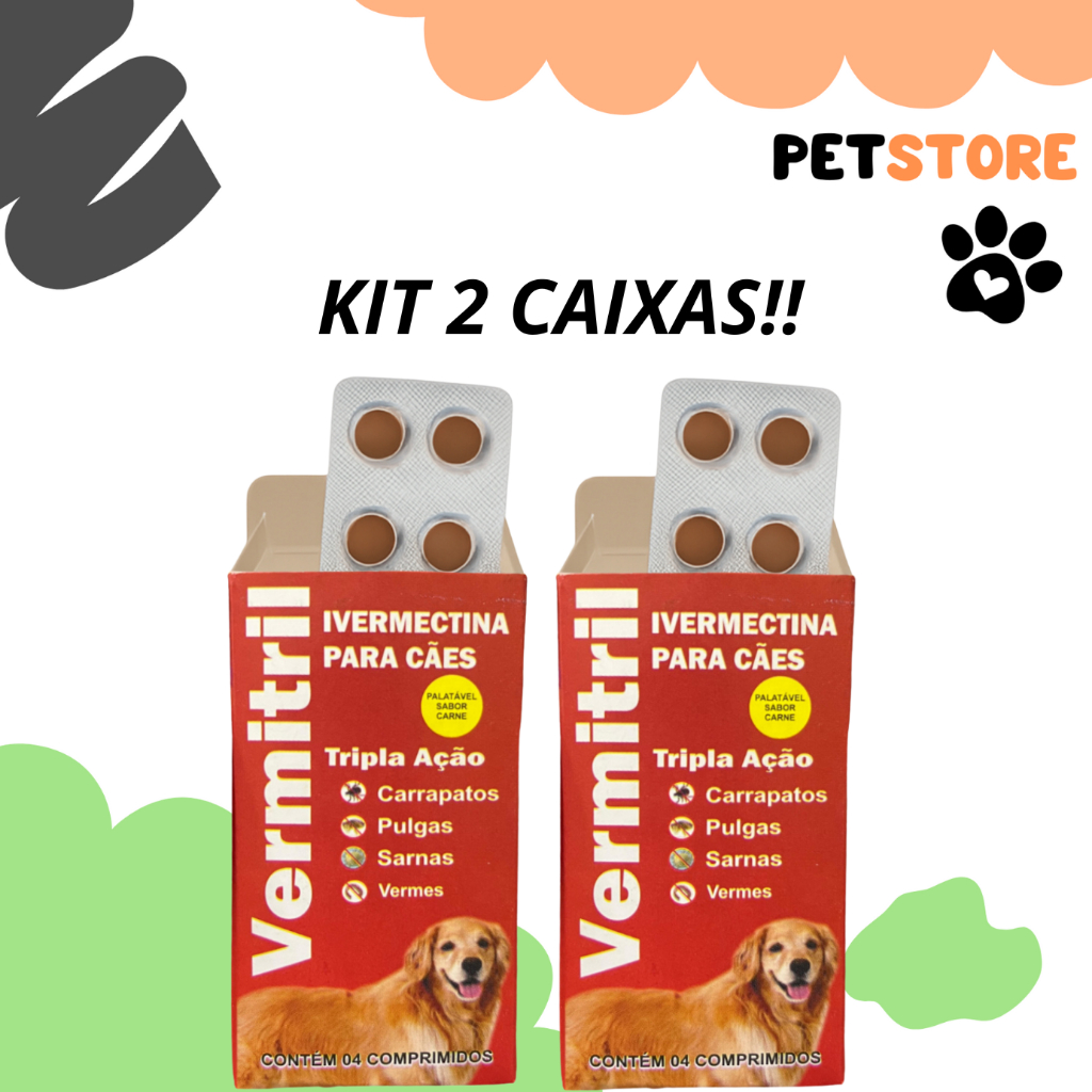 Vermitril Caes Anti Pulgas Carrapatos Vermes Sarna