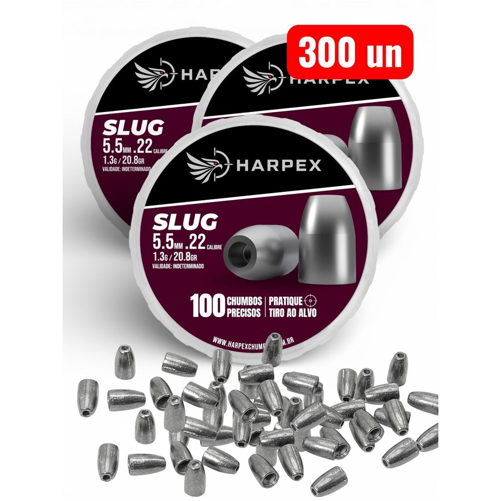 Kit 3 cx Chumbinho SLUG 5.5mm Harpex – 300 u