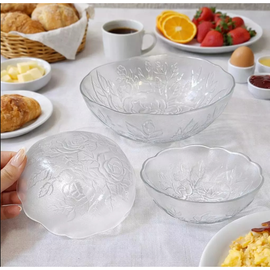 Conjunto de Bowls Rose em Vidro – Dumiat 7 P