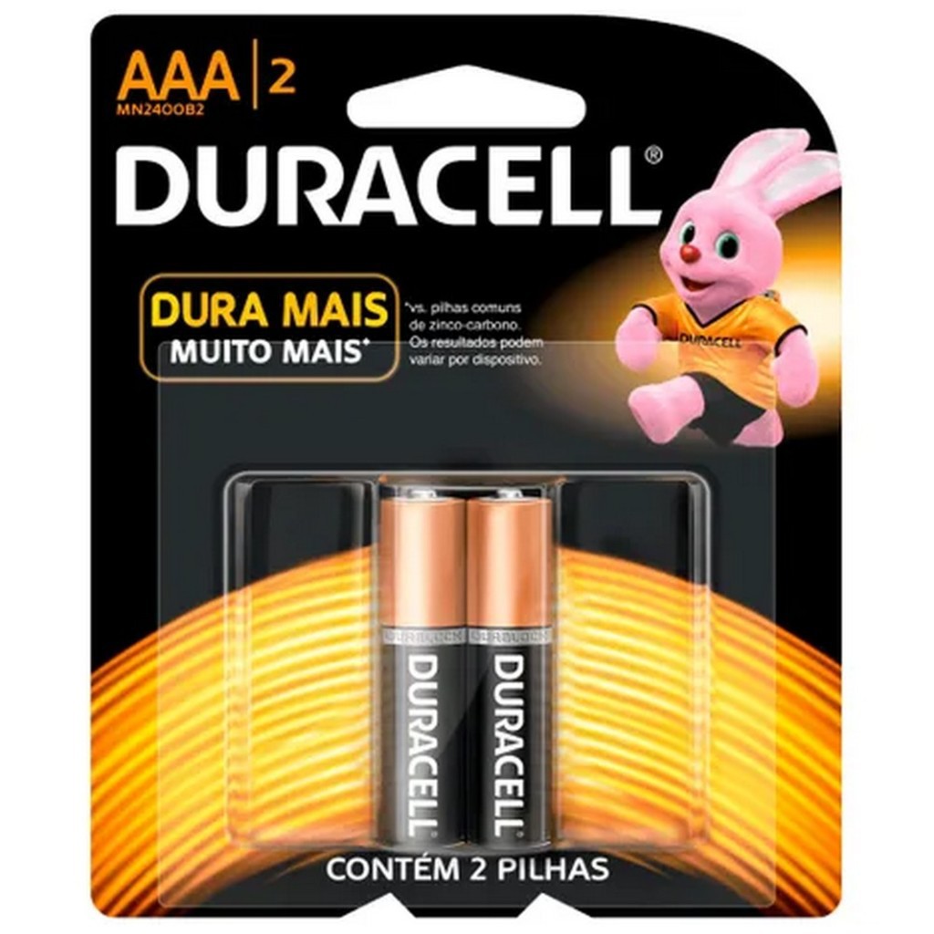 PILHA DURACELL AAA PACOTE COM 2 UNIDADES ENVIO EM 