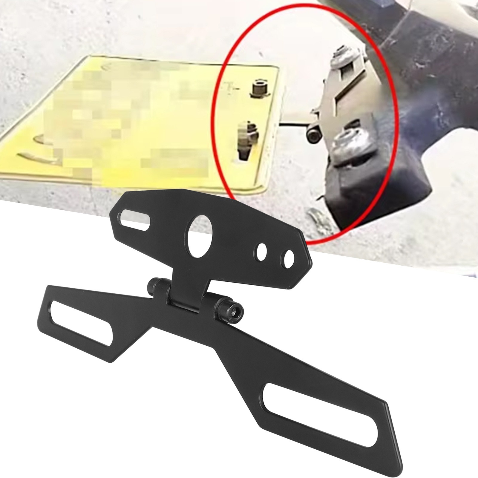 Suporte de placa de licença de motocicleta com lu
