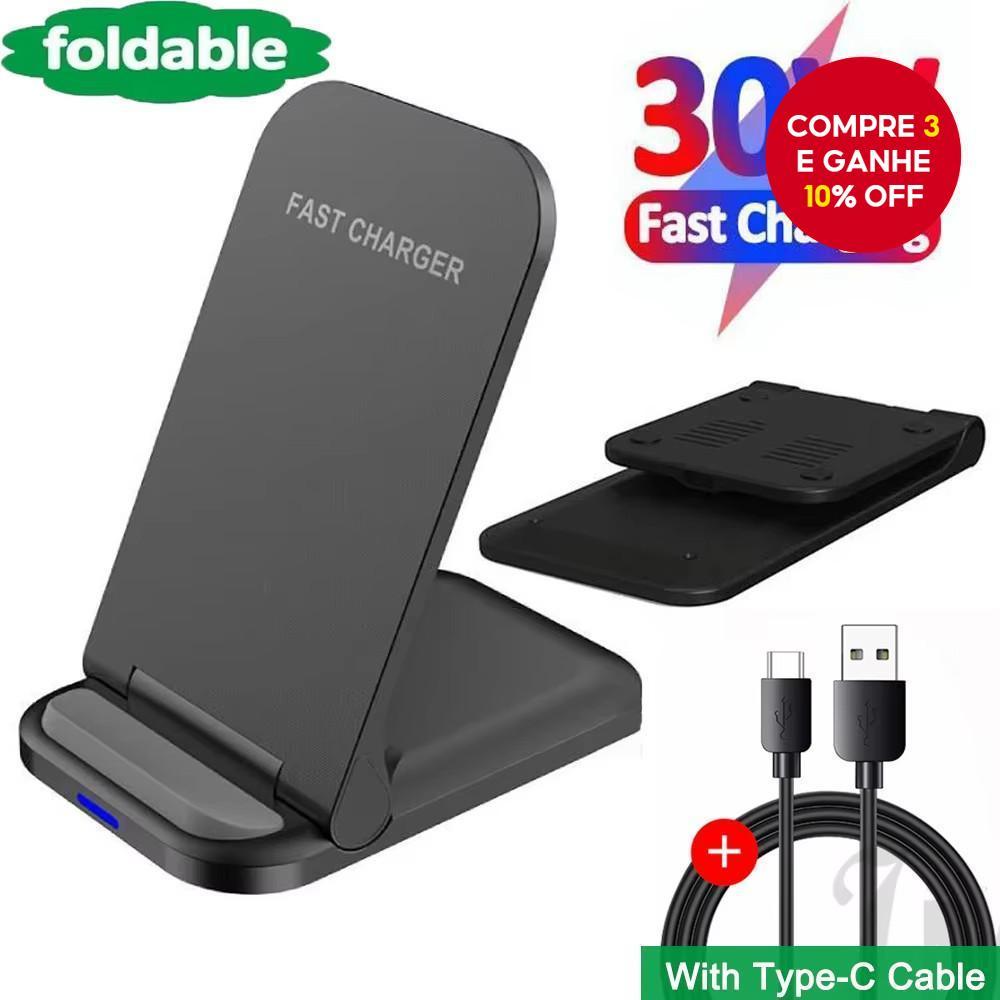 30W Carregador Sem Fio Ajustável Suporte Para Tel