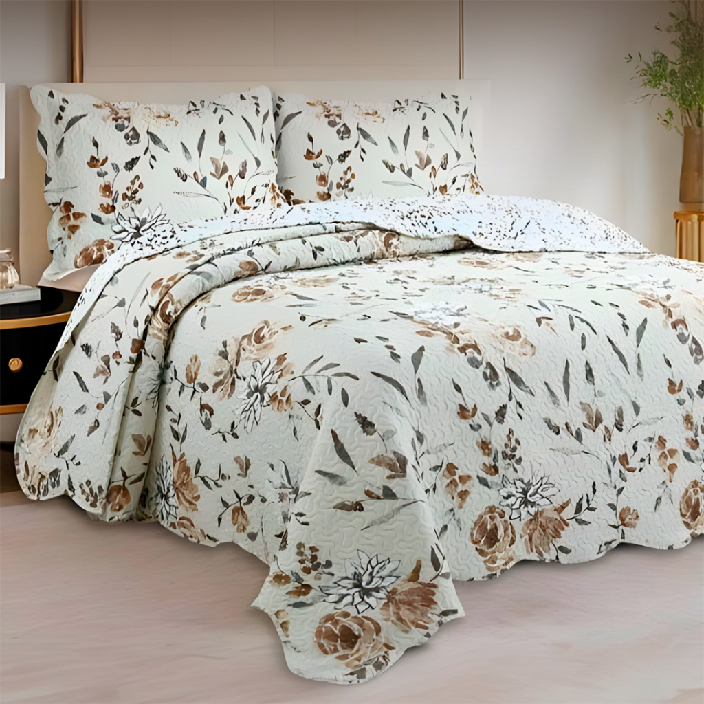 Kit Cobre Leito Colcha Solteiro Casal Queen King 3