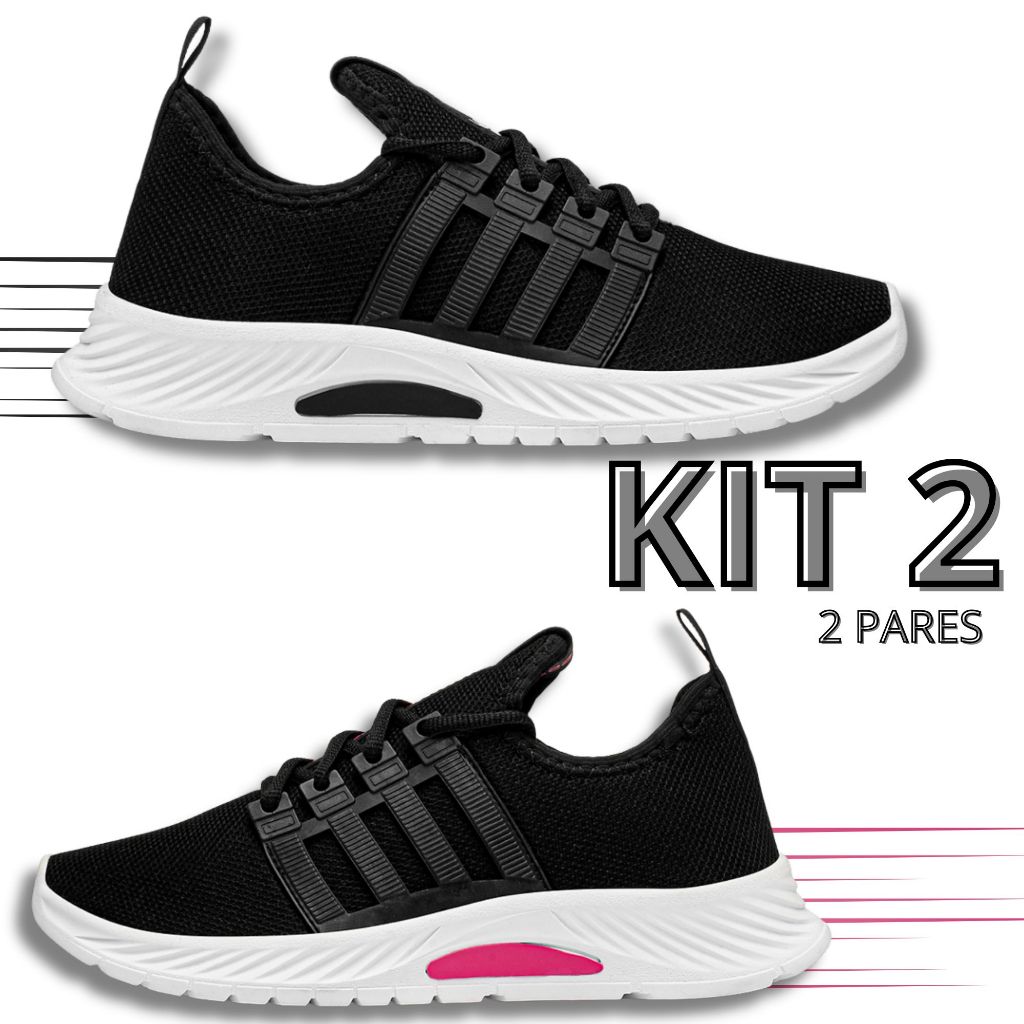 kIT 2 Tênis Feminino Esportivo  Lançamento Camin