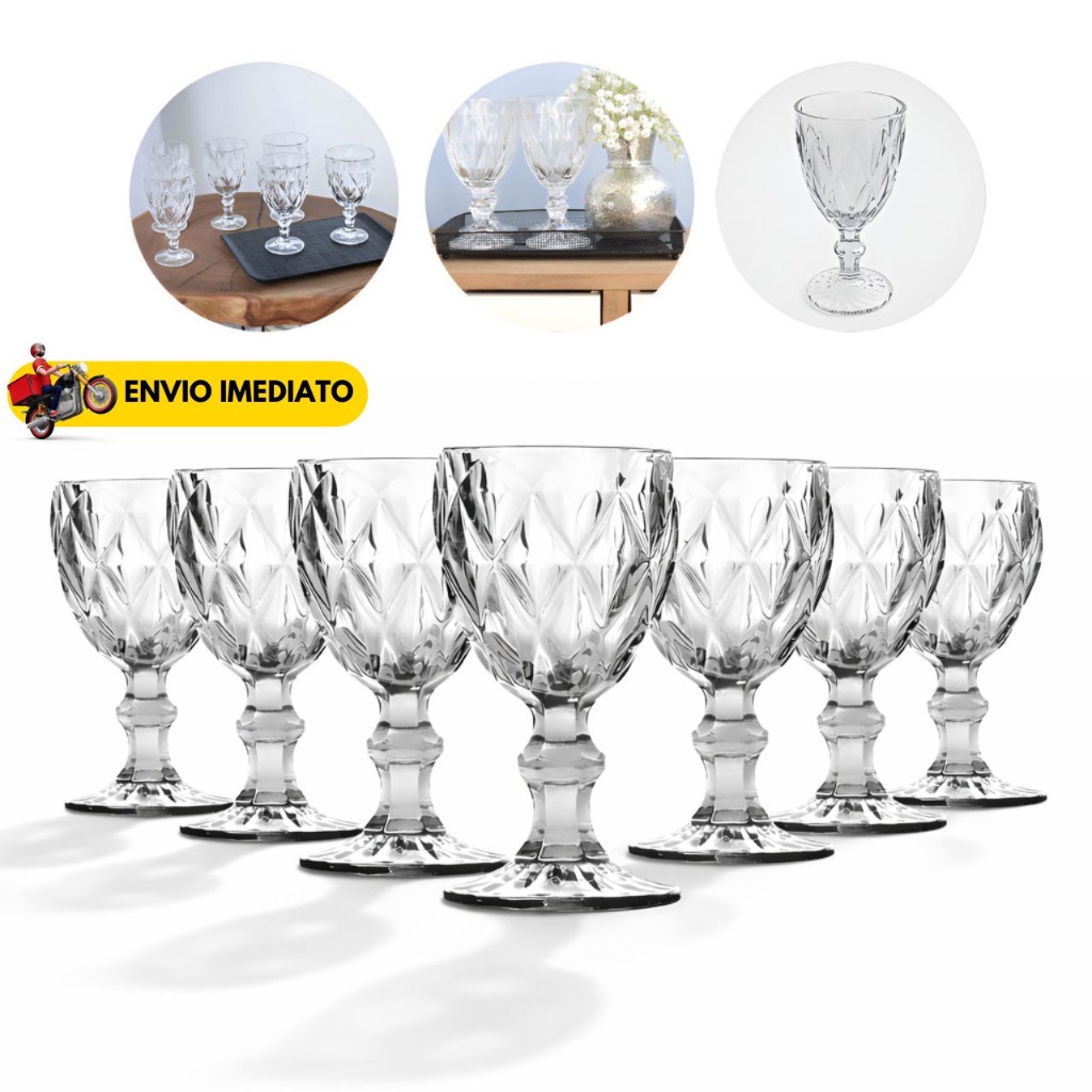 Jogo de Taças 330ml Copo Diamante Copo Vidro Tran