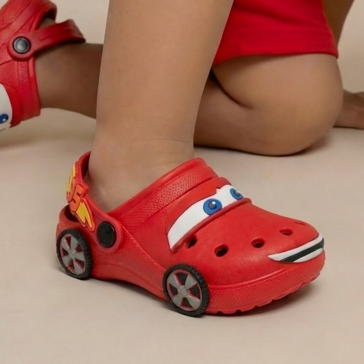 Sandália Papete Infantil Menino Carros Vermelho R