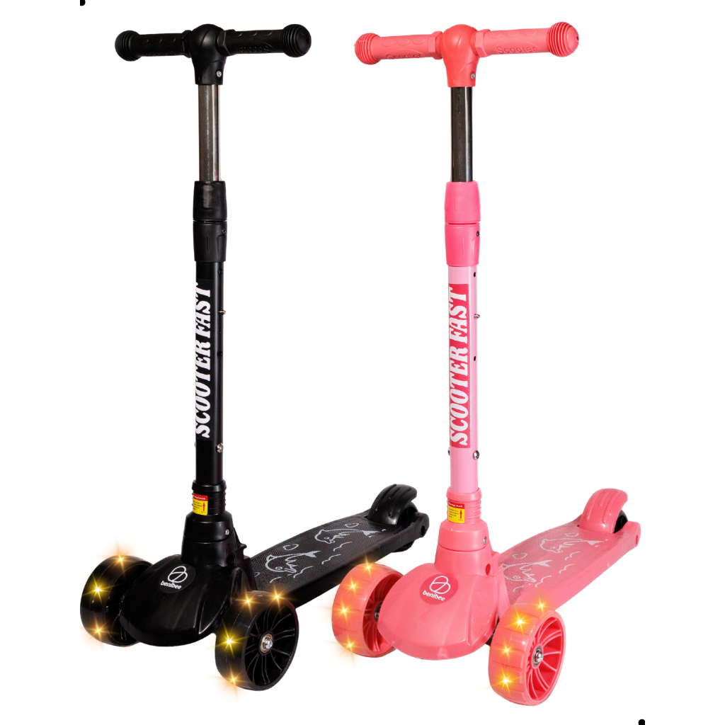 Patinete Infantil 3 Rodas Led Dobrável Scooter Fa