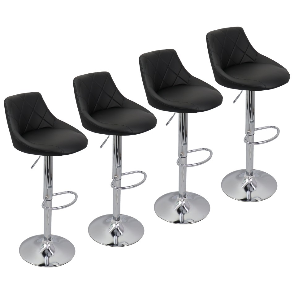 Kit 4 Banquetas Milano Carmel Estofada Giratória 