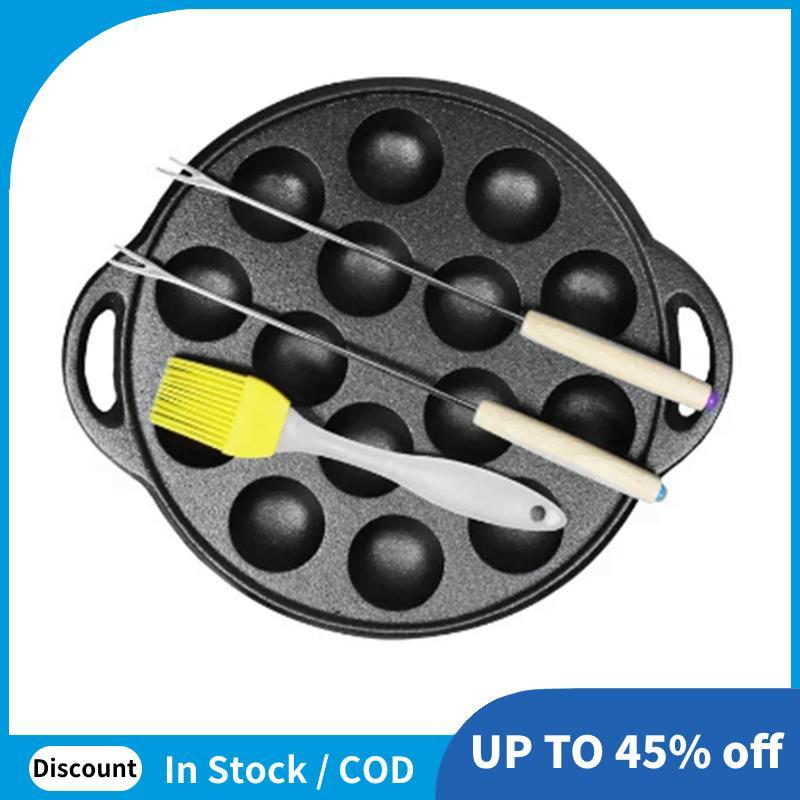 Panela Takoyaki De Ferro Fundido Com 15 Furos Panq