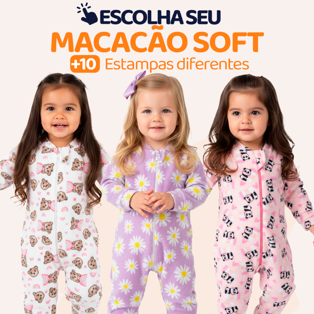 Escolha Seu Macacão Bebe Menina Roupa Inverno Sof