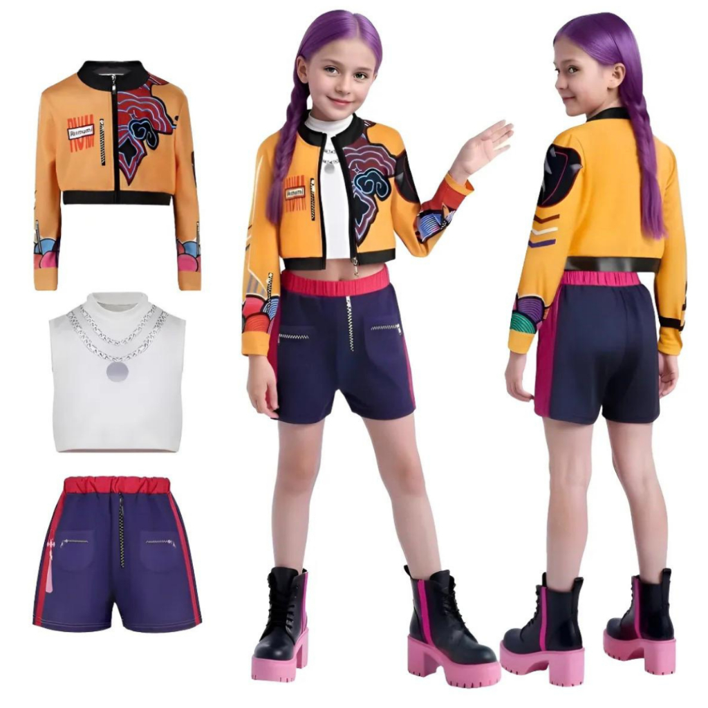 Fantasia Guerreira KPOP Infantil Rumi Guerreira K-