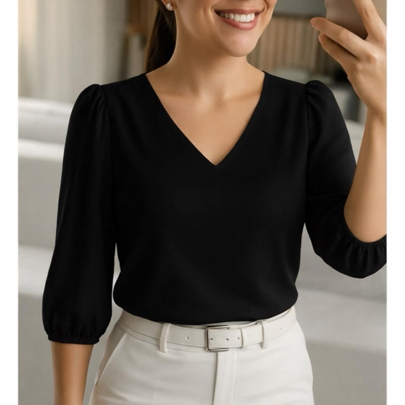 Blusa Feminina Novas Cores Modelo Social Manga 3/4