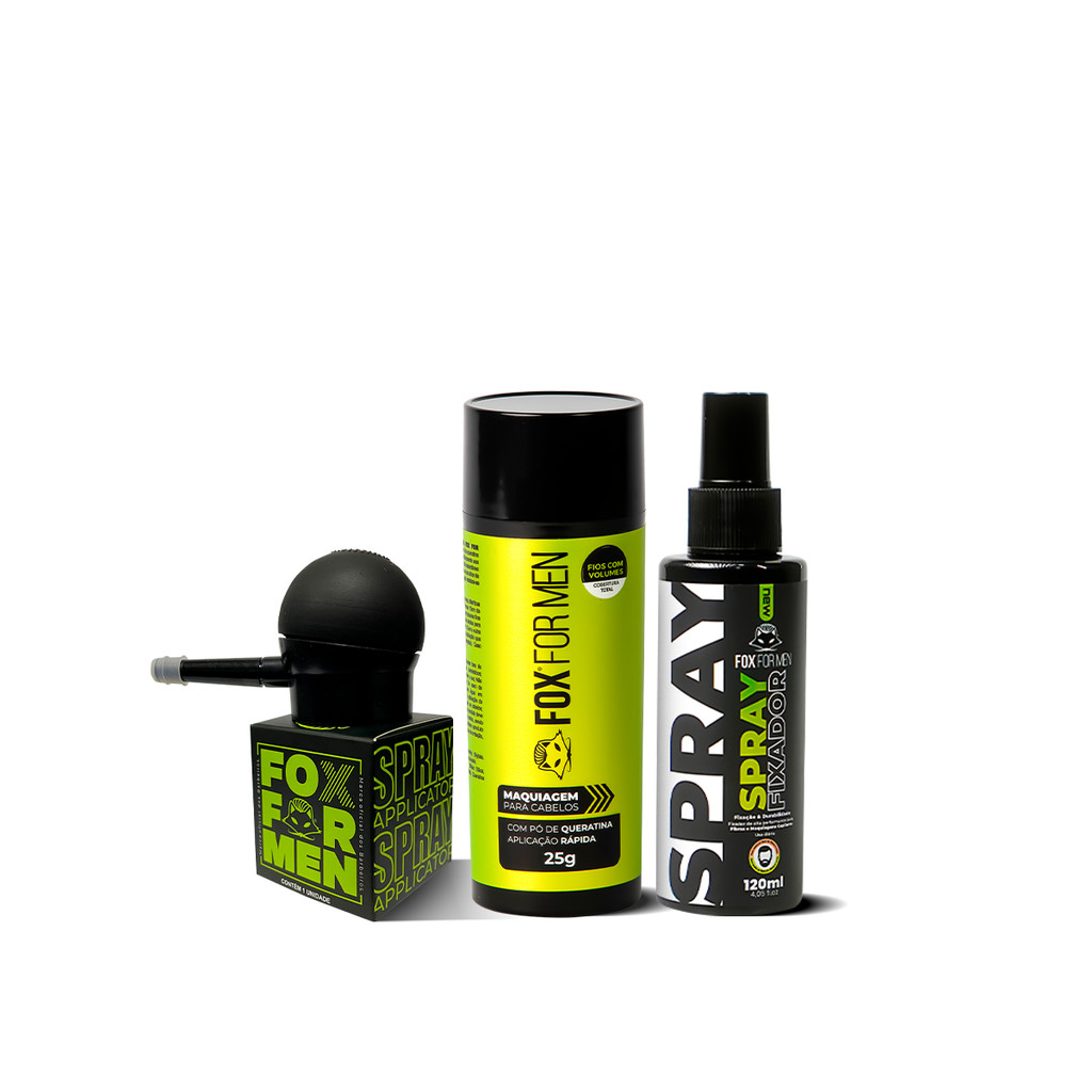 FIBRA CAPILAR PRETA + SPRAY FIXADOR RESISTENTE A �