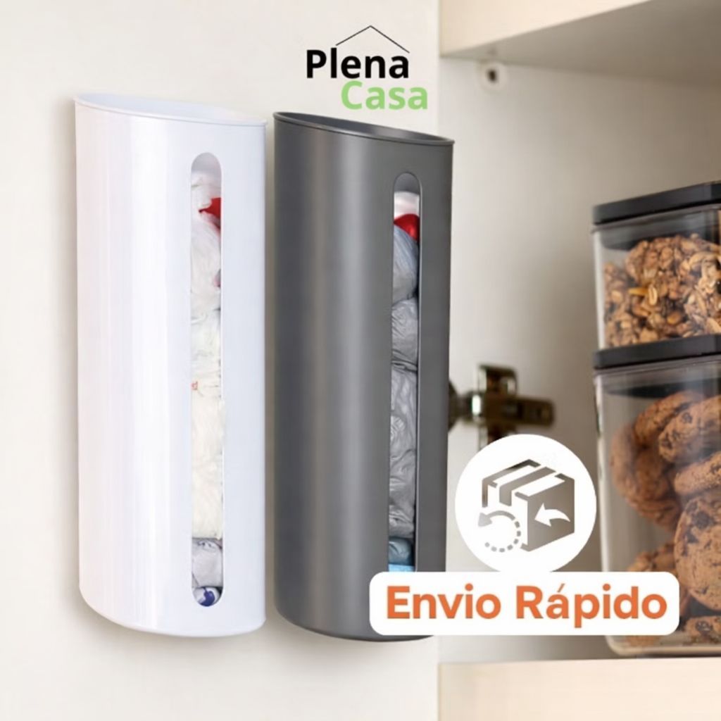 Porta Sacola Dispenser de Parede Puxa Saco Envio R