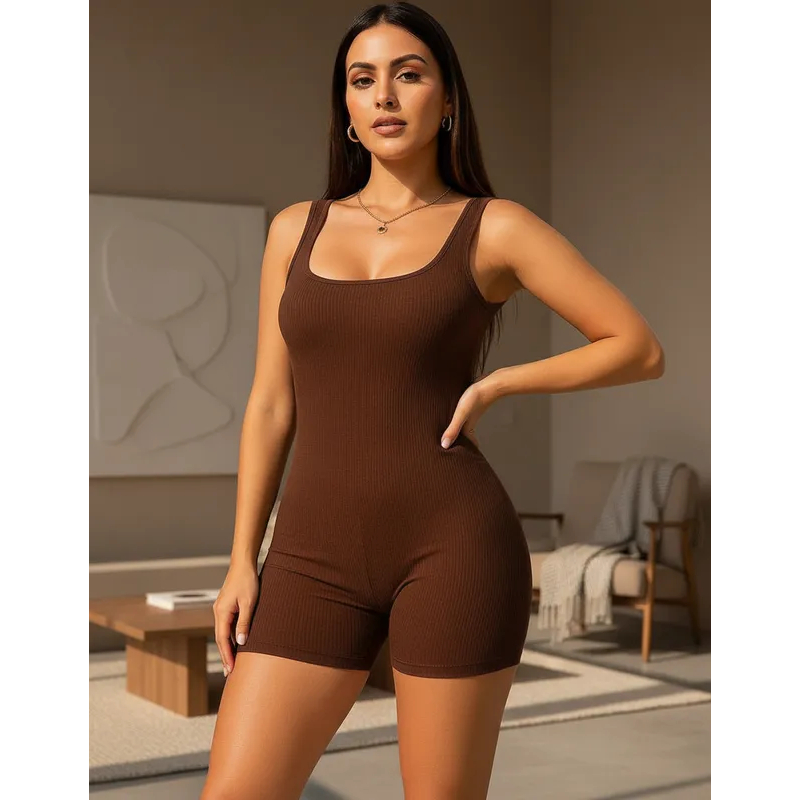 Macaquinho Feminino Ribana  Casual Confortável Cu