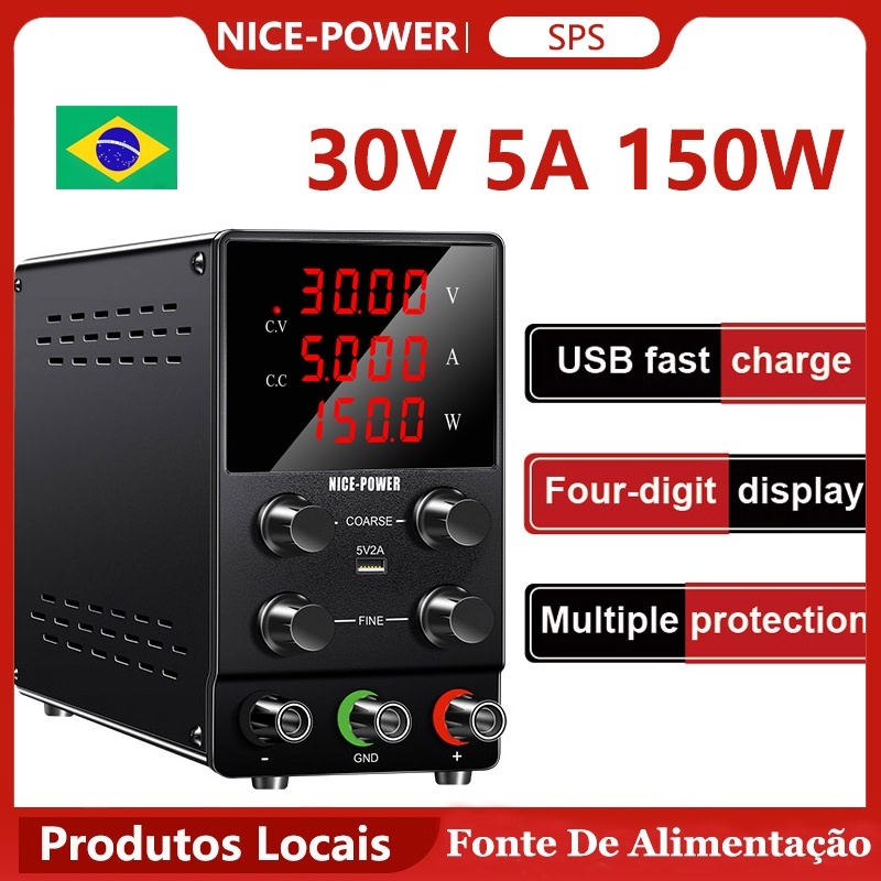 Fonte de Bancada NICE-POWER SPS305 30V 5A 150W Reg