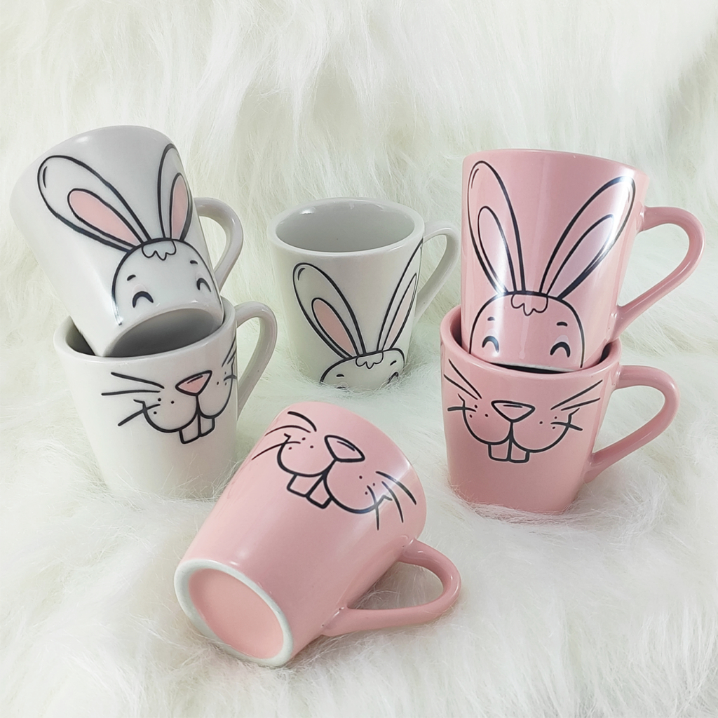 Jogo Kit 6 Xicaras Porcelana Cônica Tulipa 120ml 