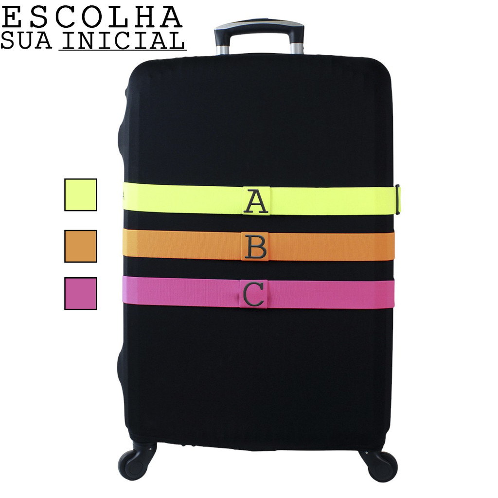 Cinta Neon para Mala Personalizada com Inicial do 