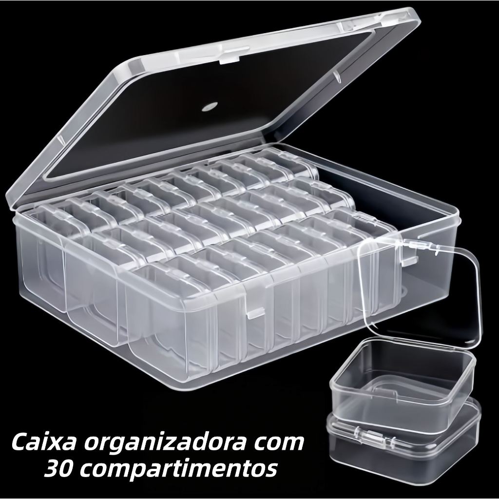 Caixa Organizadora com 30 potinhos. Organizador pa