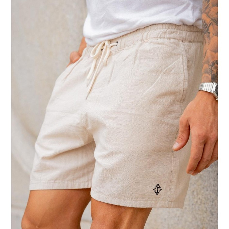 Short Curto Masculino Bermuda Linho Alfaiataria Sl