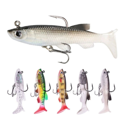 Kit 5 Iscas Artificiais Macias 7,5cm 12g com Anzol