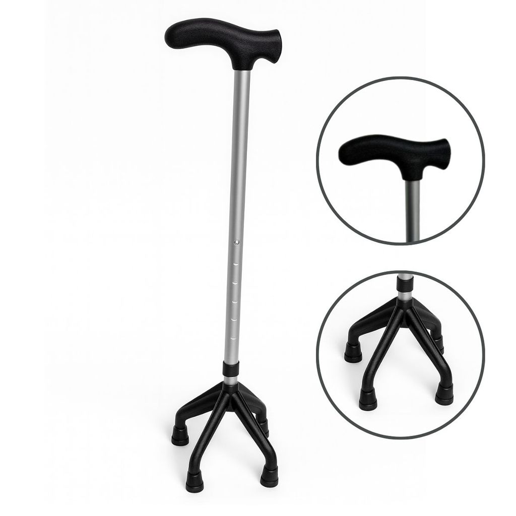 Bastão Bengala Ortopédico 4 Pontas 130Kg Leve Eq