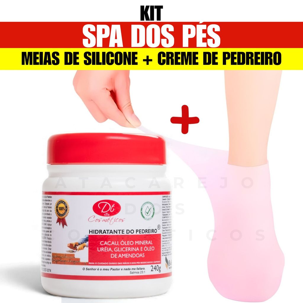Kit Meia de Silicone + Hidratante Do Pedreiro Crem