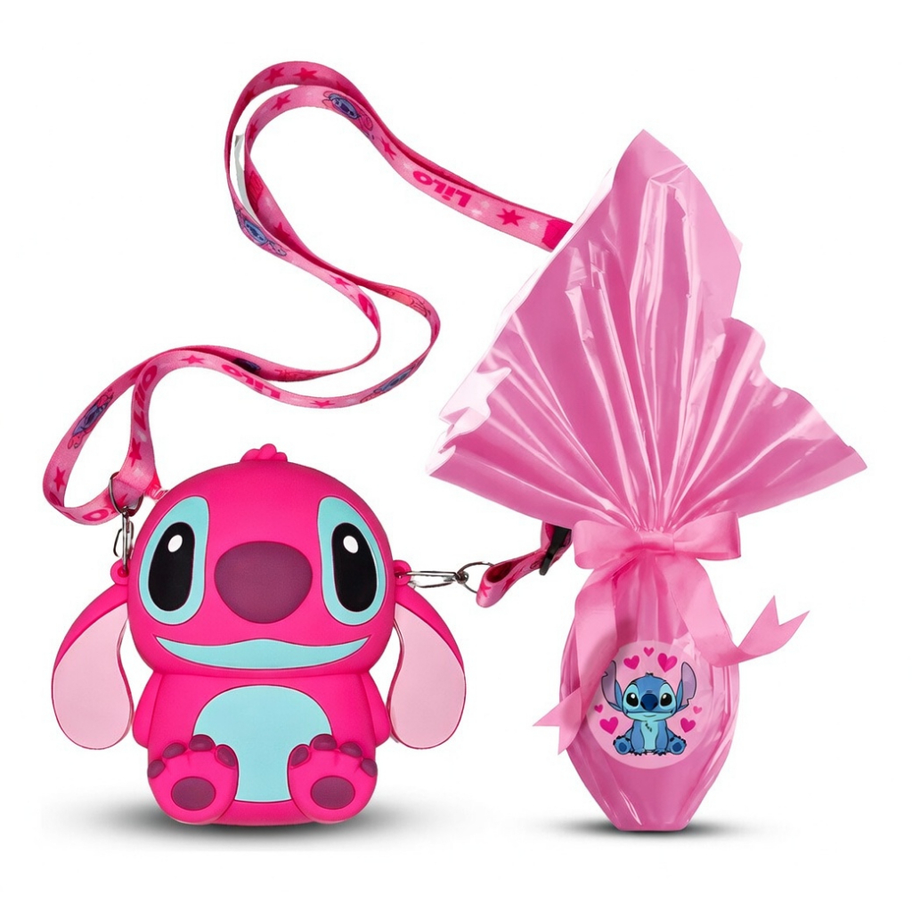 Kit Ovo de Páscoa Lilo Stitch com Bolsinha Silico