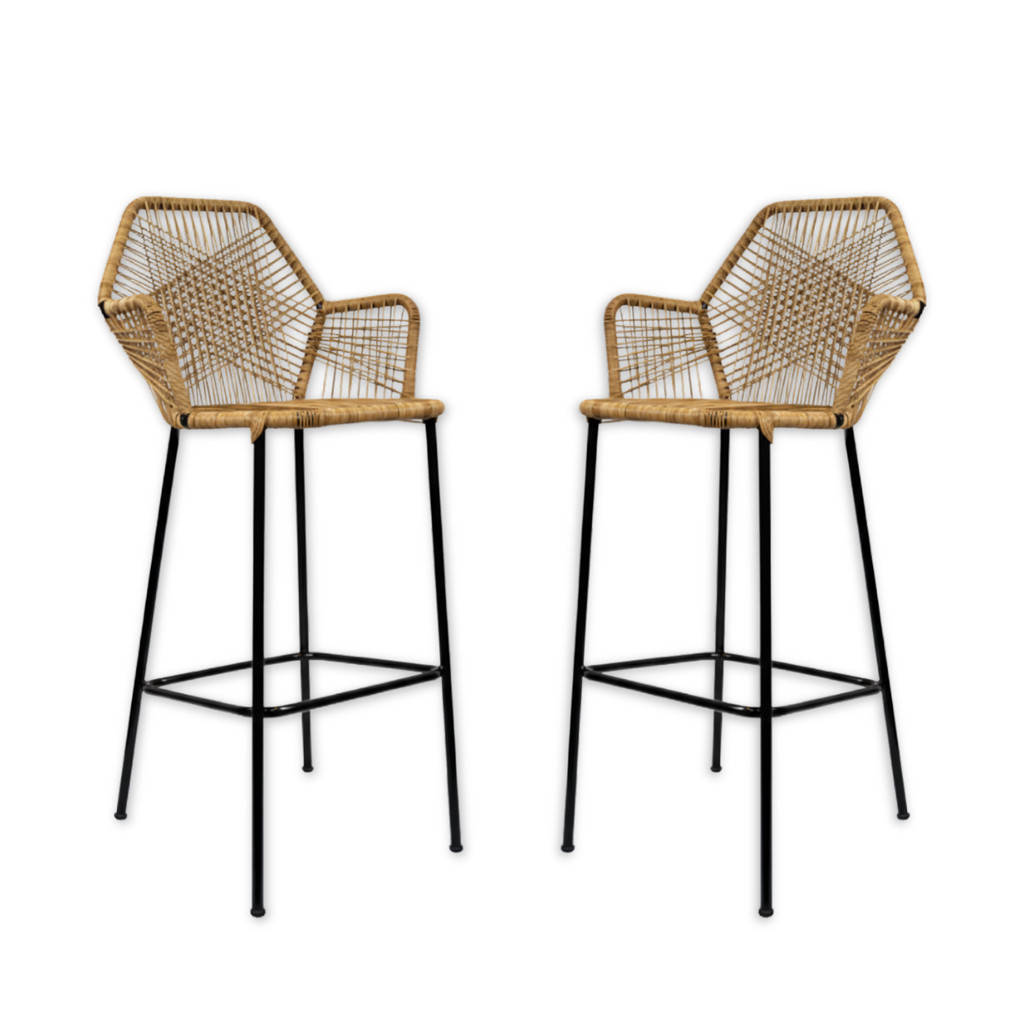 Kit 2 Banquetas Tropicália Balcão De Fibra Sint�