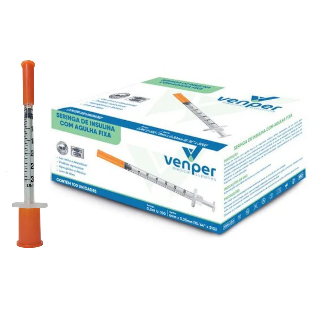 Seringa 0.3ml C/ Agulha Fixa 6×0,25mm Ultrafi