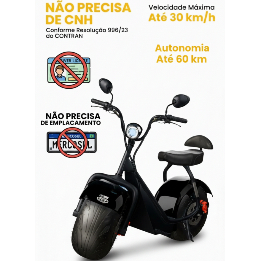 Scooter Moto Elétrica (Sem CNH) 1000W 60V TUI MAI