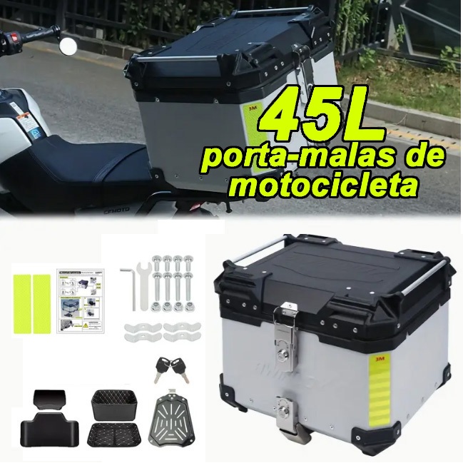 Bau Alumínio Traseiro 45 Litros Top Case Caixas E