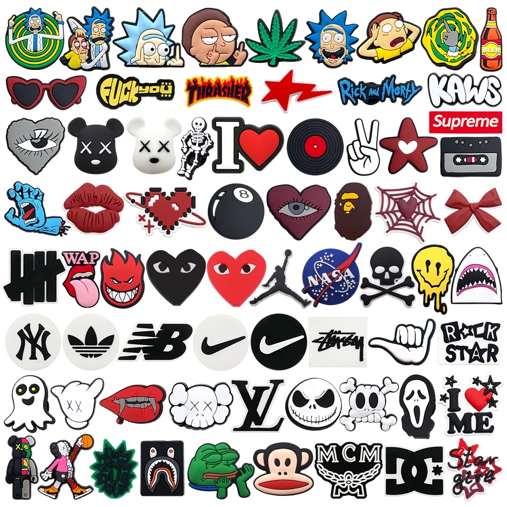 1 Pçs Logotipo Da Moda Dos Desenhos Animados PVC 