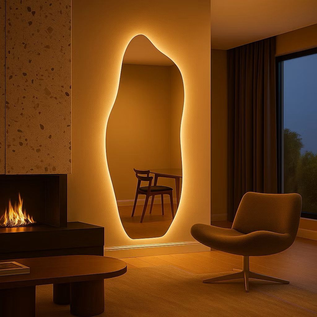 Espelho Orgânico Com LED ou Sem LED Decorativo Lu