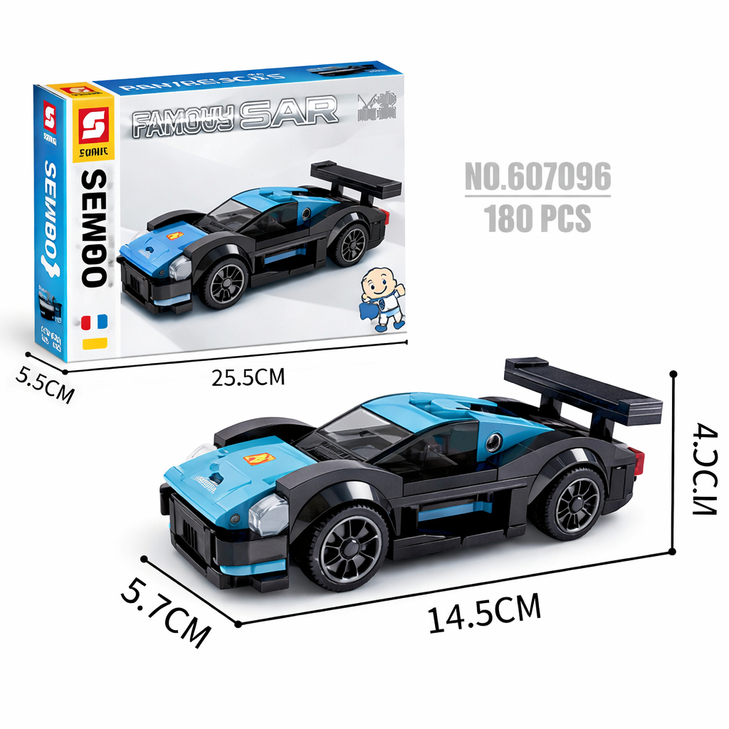 Mini Carro Esportivo Corrida Blocos De Montar Brin