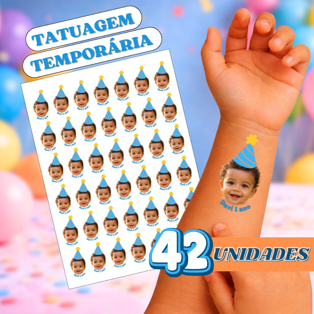 Tatuagem Temporaria Personalizada Aniversario 42 u