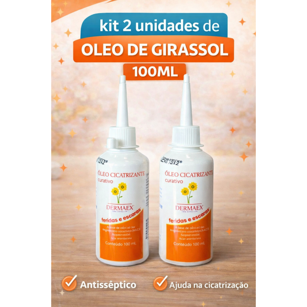 Kit 2 Unidades Oleo de Girassol Cicatrizante 100ml