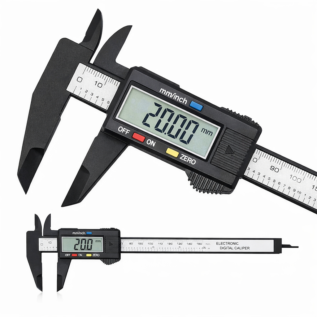 Paquímetro Digital 150mm Fibra de Carbono LCD Ele