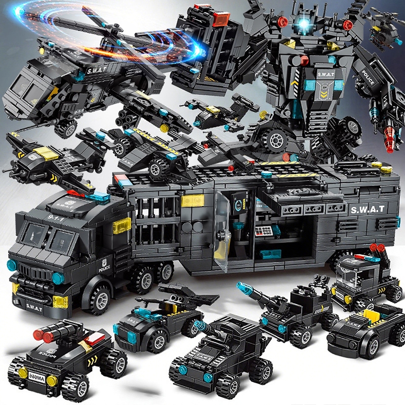 700 Peças Bloco De Construção Brinquedo Políci