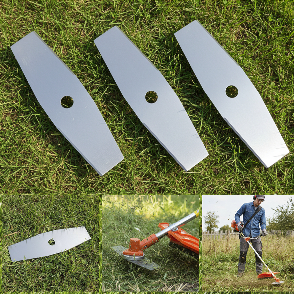 3 Lâminas Faca 2 Pontas Para Roçadeira Furo 1 25
