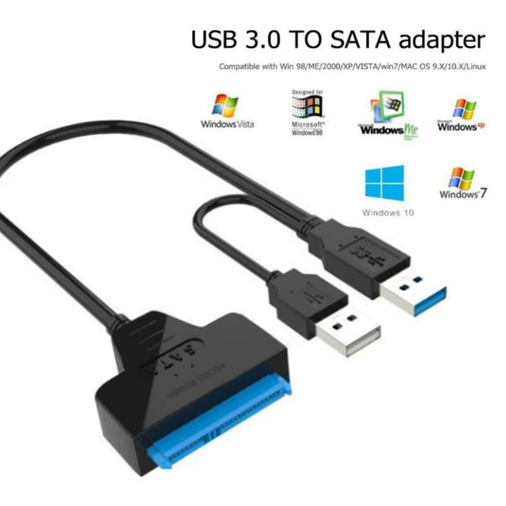 Cabo Conversor Adaptador Usb 3.0 Sata Dual + usb 2