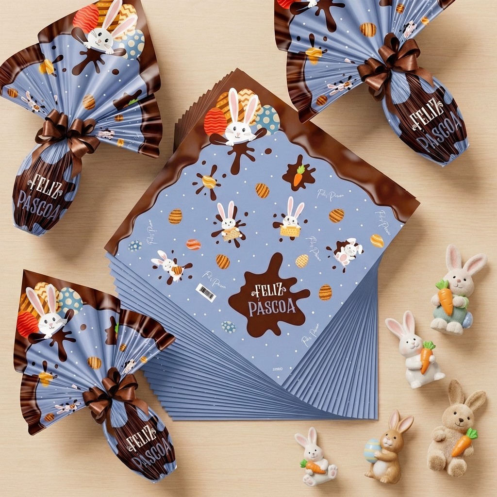 Kit 25 Sacos Embalagem Ovo Páscoa 250g a 500g Div