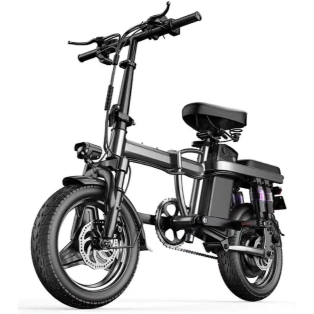 Bicicleta Bike Scooter Elétrica Dobrável Preta 4