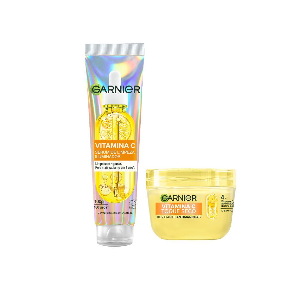 Kit Garnier Sérum Wash Vitamina C 100ml + Hidrata