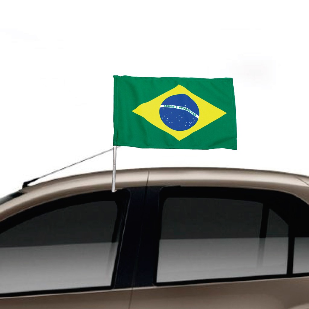Bandeira Do Brasil Com Suporte Janela Do Carro 
