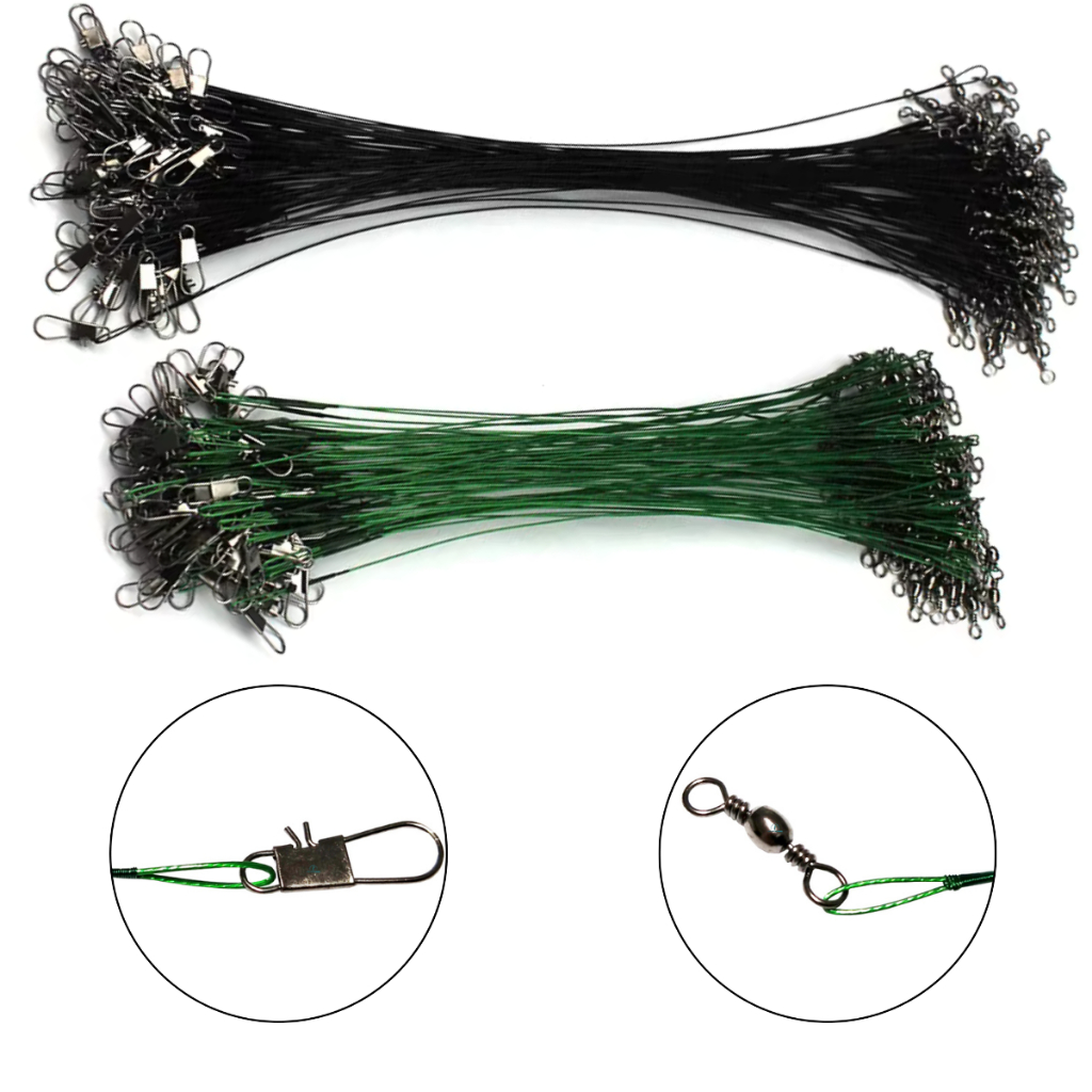 20 Pcs leader de linha de pesca de aço 15, 20, 25