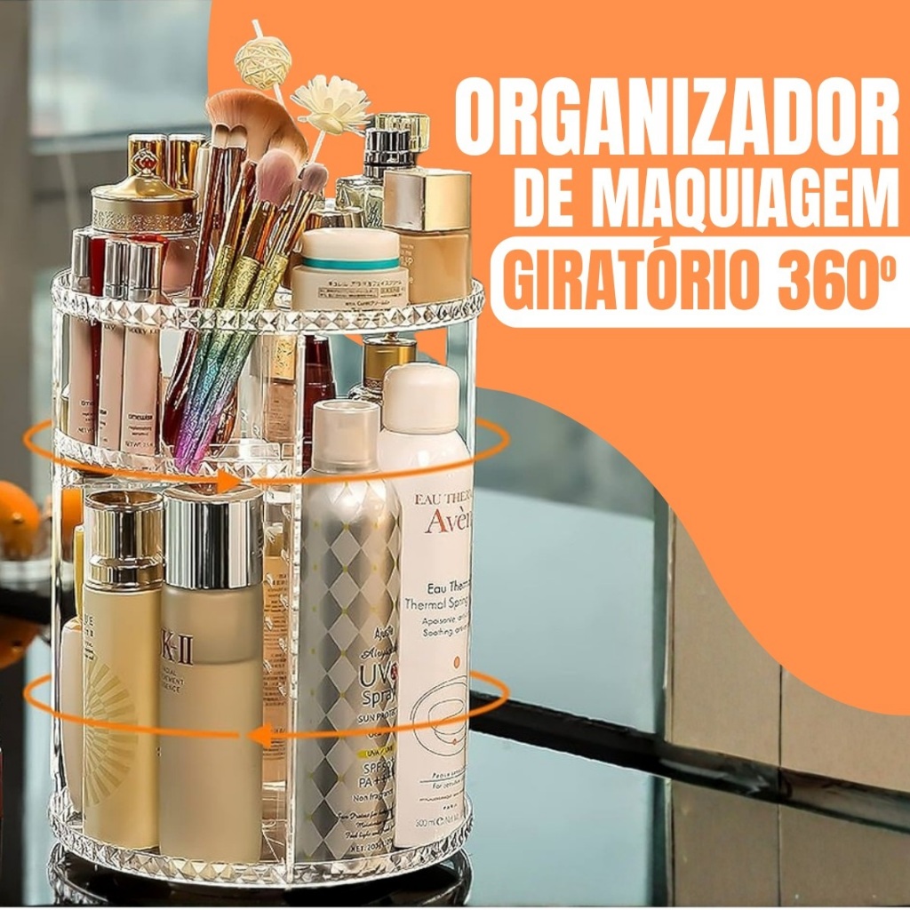 Organizador de Maquiagem Giratório 360° em Acrí