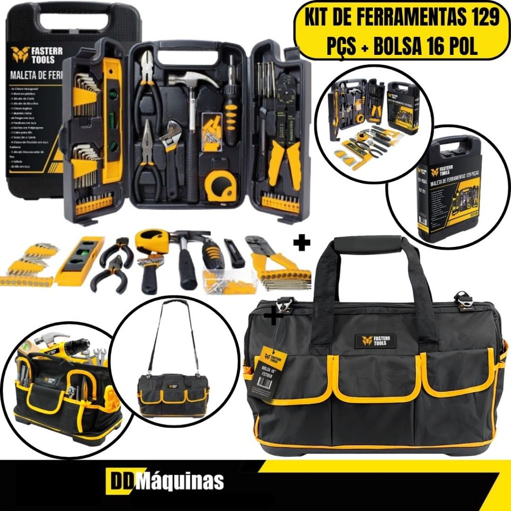 Kit De Ferramentas Com 129 Peças FST129 + Bolsa P