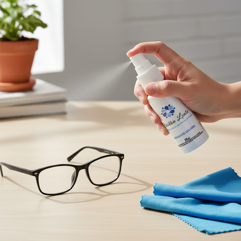 SPRAY Brilha Lente 30ml com KIT Limpador de Uso Ge