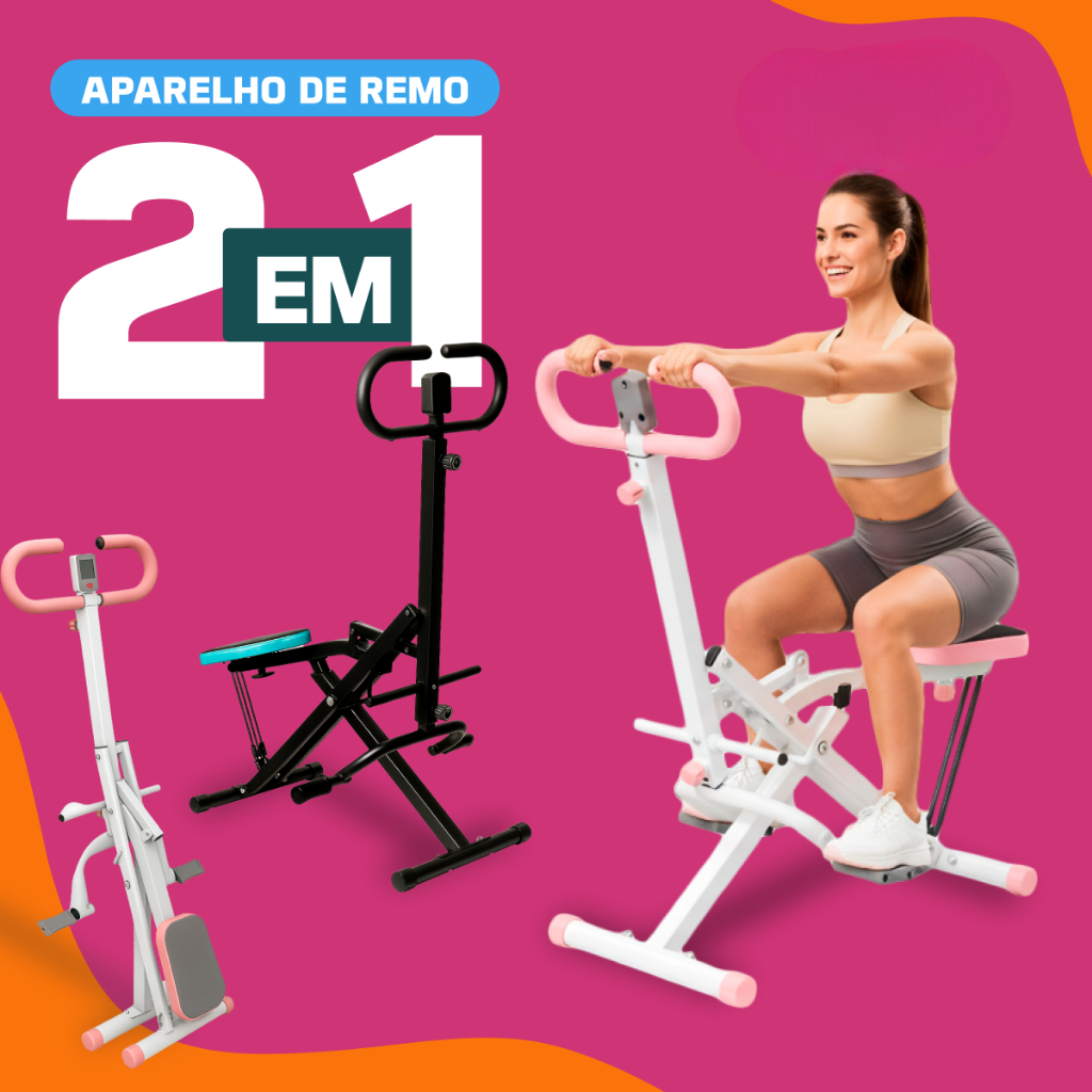 Máquina De Agachamento Simulador de Remo Dobráve